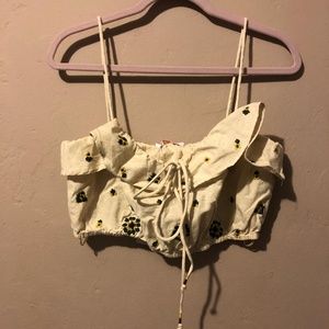 Nwt zara embroidered crop top